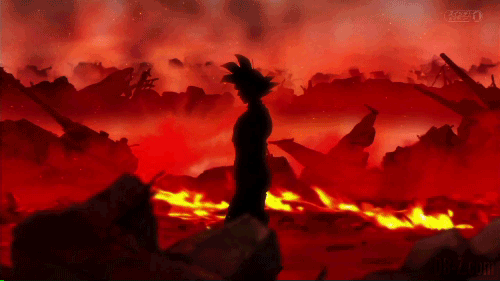 Goku Black dans les flammes