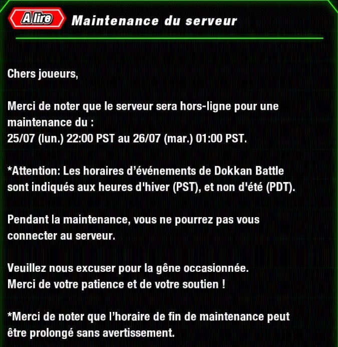 DBZ Dokkan Battle : Maintenance des 80 millions