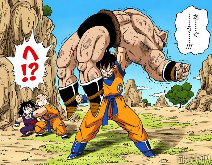 Goku vs Nappa après Kaioken