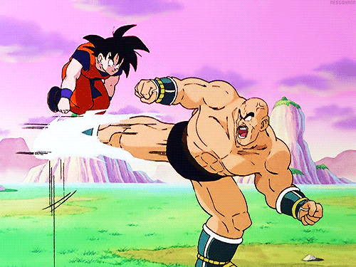 Goku vs Nappa GIF
