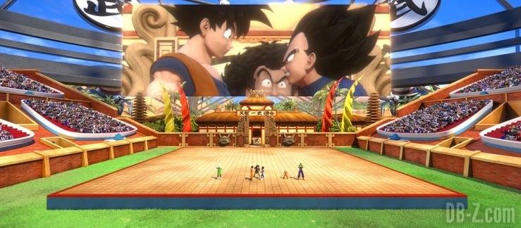 Goku, Vegeta, Mr Satan (Dragon Ball The Real 4-D at Tenkaichi Budokai)