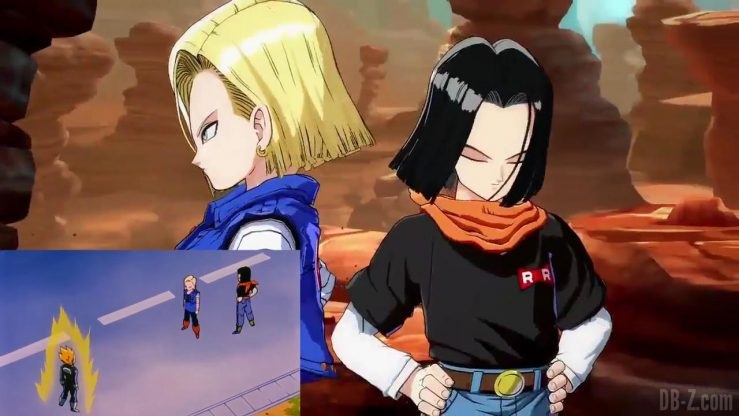 DBFighterZ Android 17 18 comparaison manga anime 1