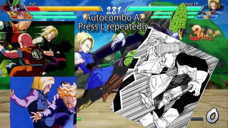 DBFighterZ Android 17 18 comparaison manga anime 19