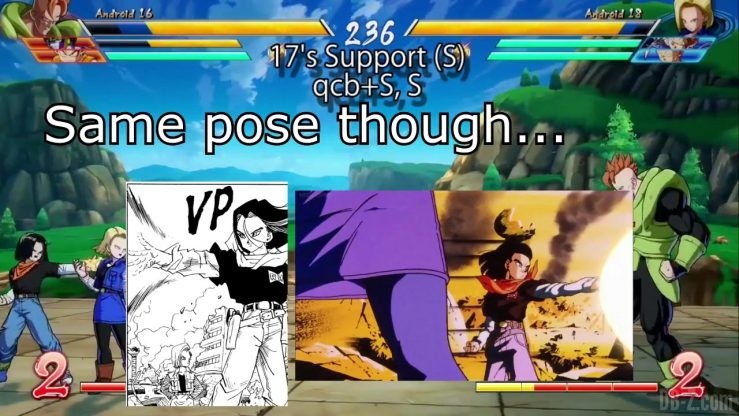 DBFighterZ Android 17 18 comparaison manga anime 27