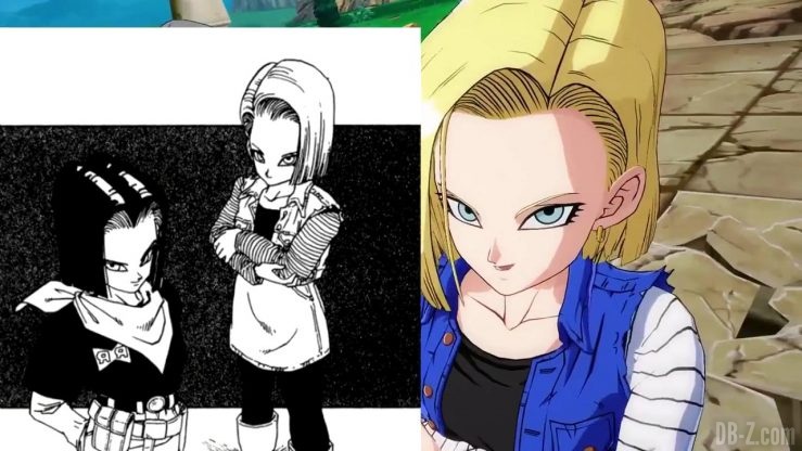 DBFighterZ Android 17 18 comparaison manga anime 47