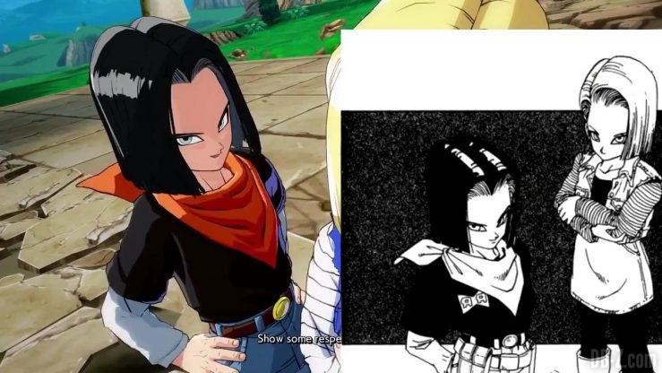 DBFighterZ Android 17 18 comparaison manga anime 48