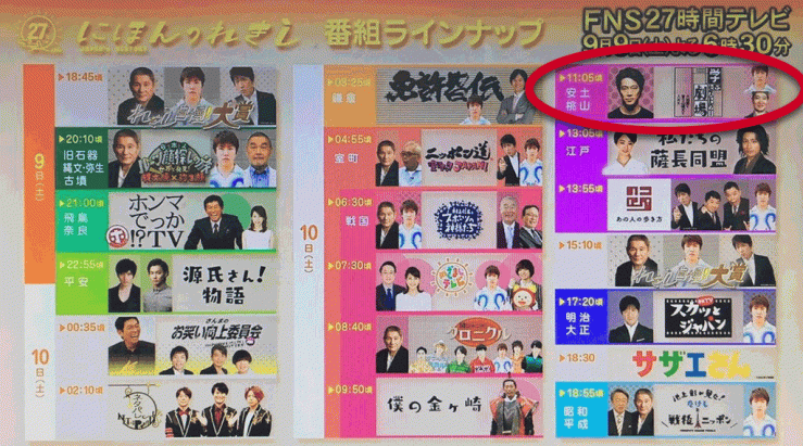 Programme FNS27 Fuji TV