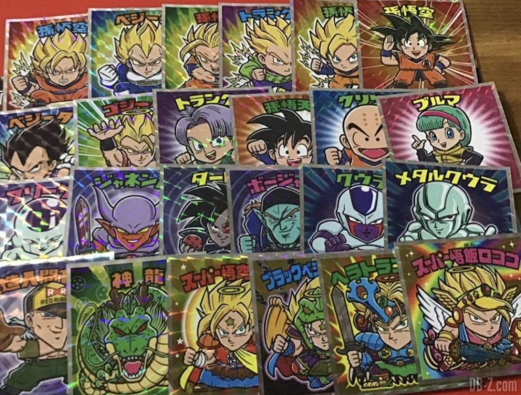 24 vignettes des Dragon Ball Man Choco Z