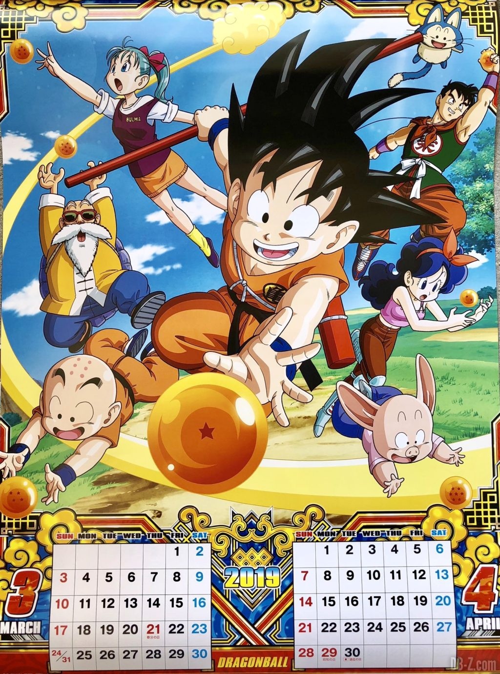 Calendrier Dragon Ball 2019 Japon - Mars Avril