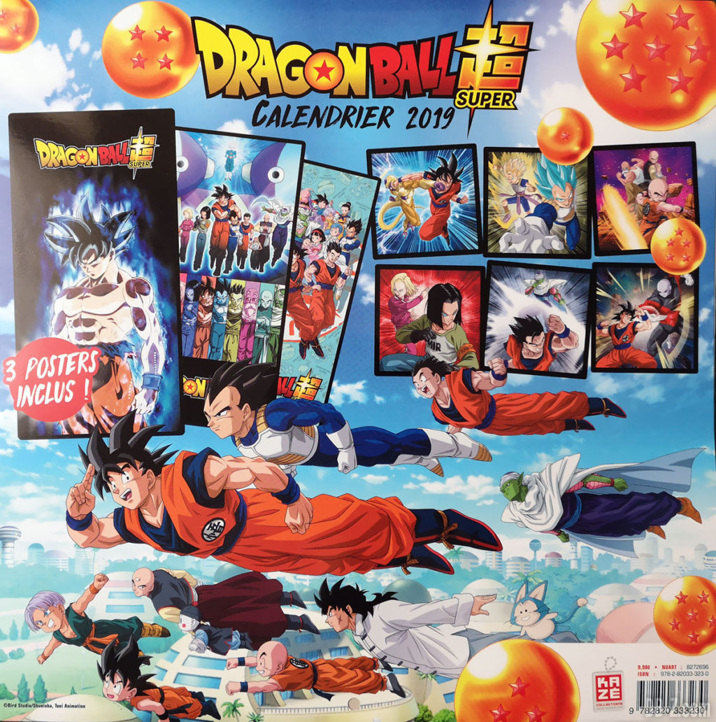 Calendrier Dragon Ball Super 2019 de Kazé - Cover arrière
