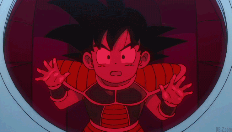 Goku bébé dans sa capsule