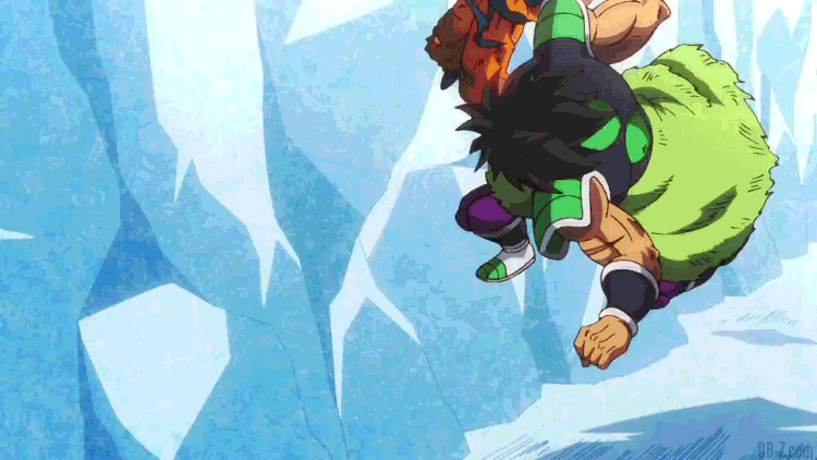 Broly Goku contre la glace GIF