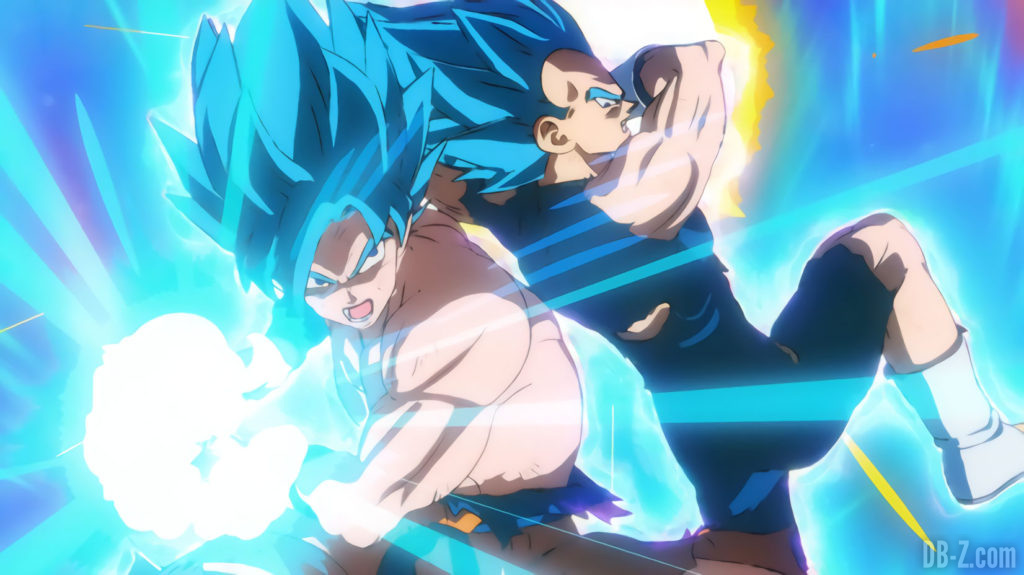 Goku et Vegeta Super Saiyan Blue vs Broly