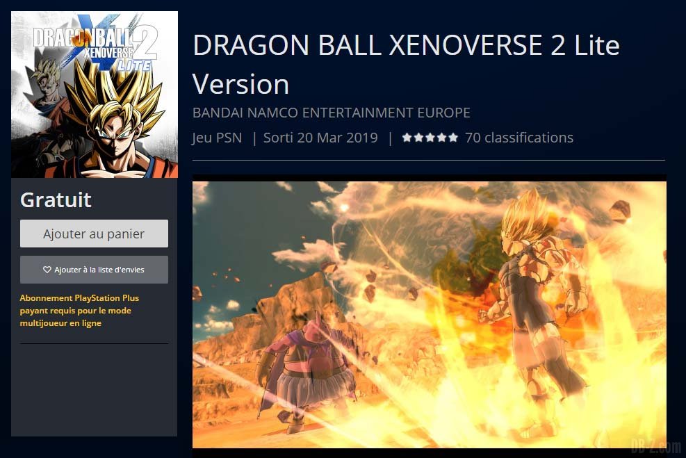 Dragon Ball Xenoverse 2 Lite PlaystationStore