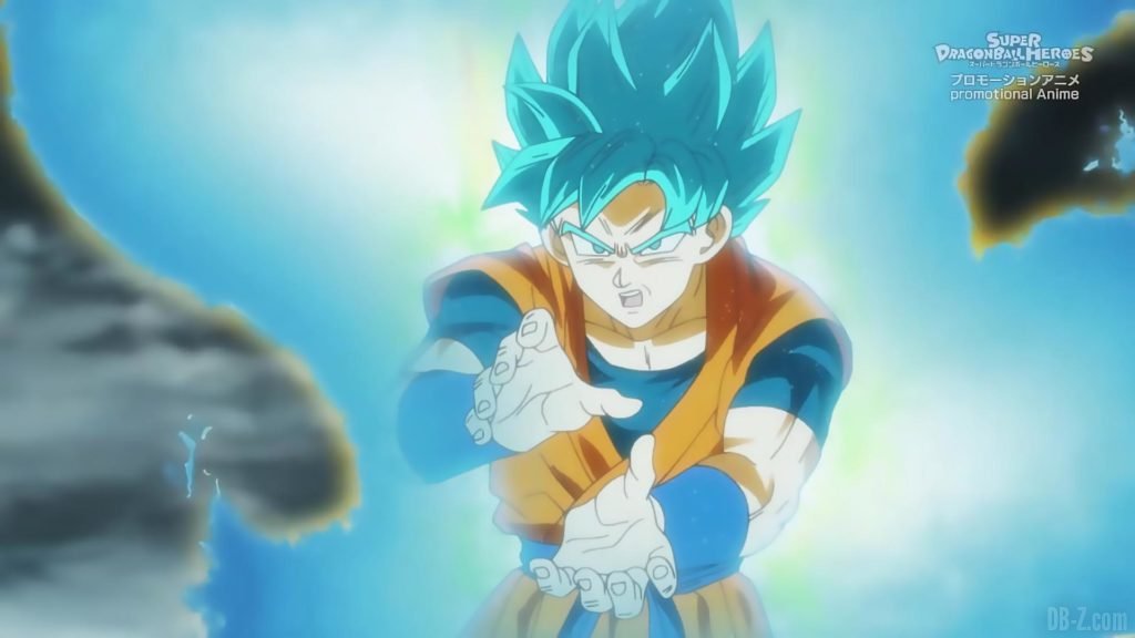 Super Dragon Ball Heroes Episode 13 025 Goku SSGSS Super Saiyan Blue Kamehameha