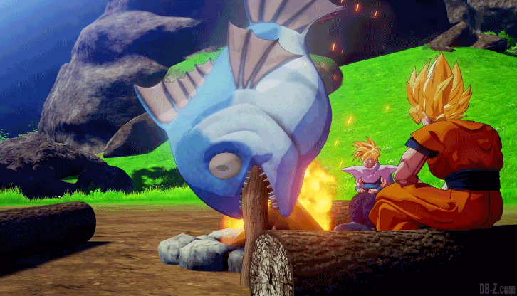 Dragon Ball Z Kakarot Goku Gohan repas GIF