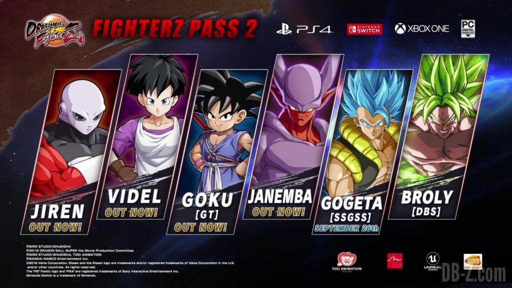 Dragon Ball FighterZ Liste DLC Season Pass 2