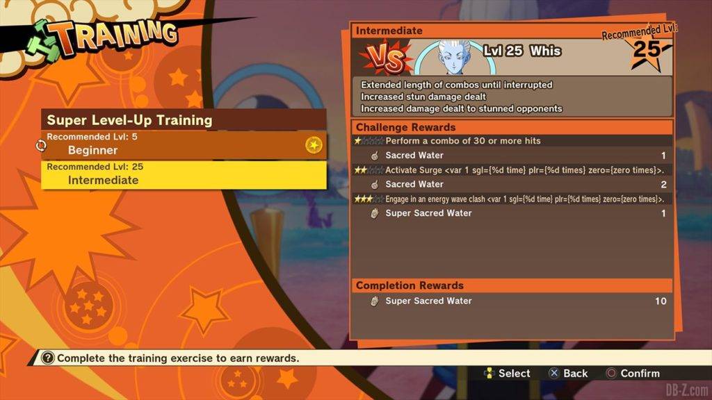 Dragon Ball Z Kakarot DBZK VJUMP Training Menu