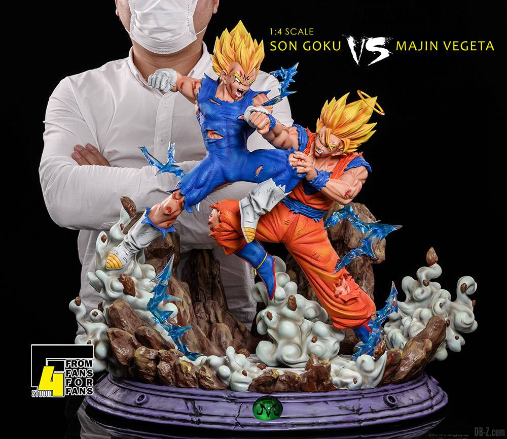 Dragon Ball KD Collectibles SS2 Goku VS SS2 Majin Vegeta Statue en résine