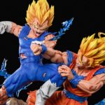 Statue Goku Super Saiyan 2 vs Majin Vegeta en résine Xceed × F4 Studio