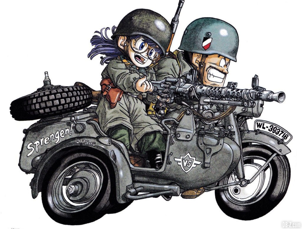 Arale Dr Slump militaire moto