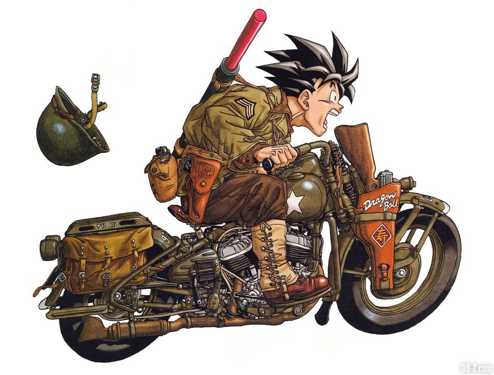 Goku militaire moto