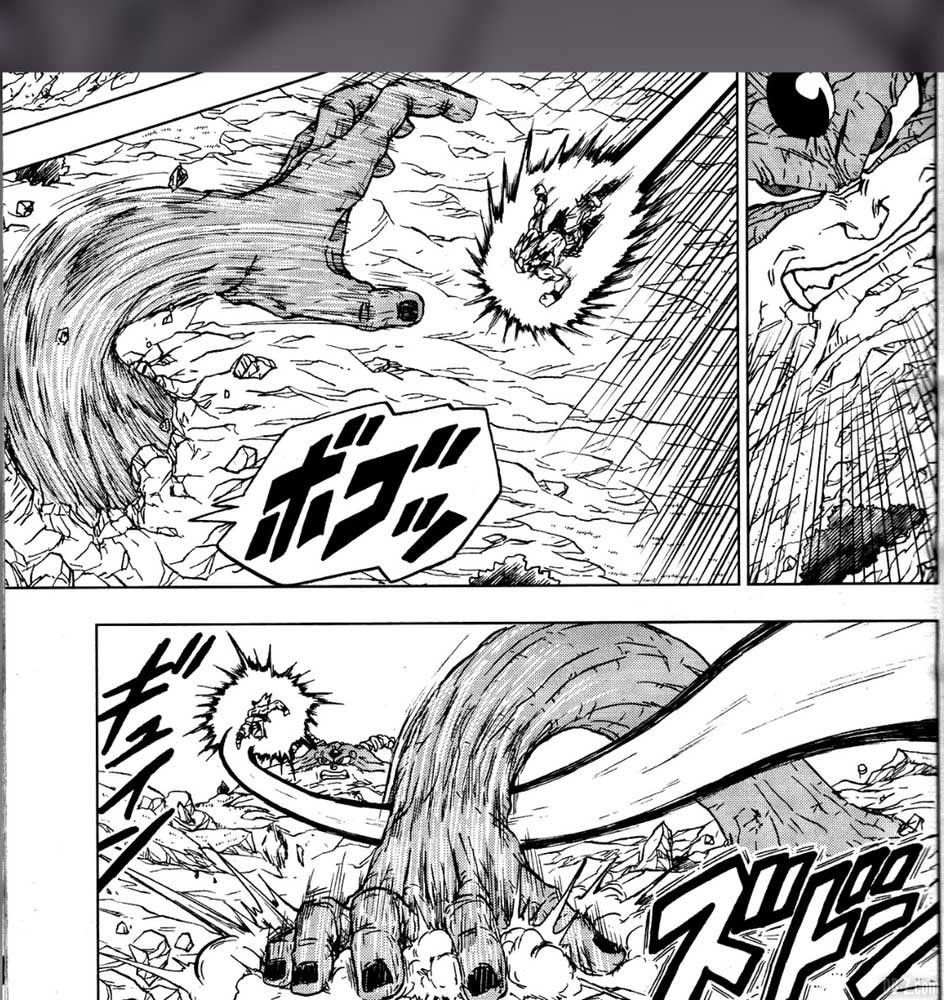 DBS chapitre 66 Goku UI esquive Moro