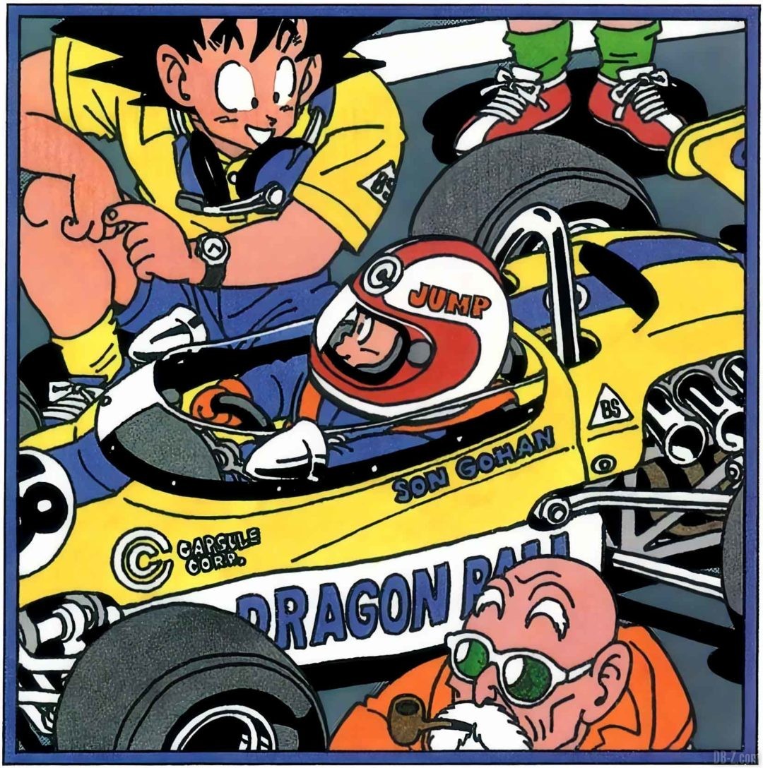 Illustration Tome 18 Dragon Ball Goku Formule 1