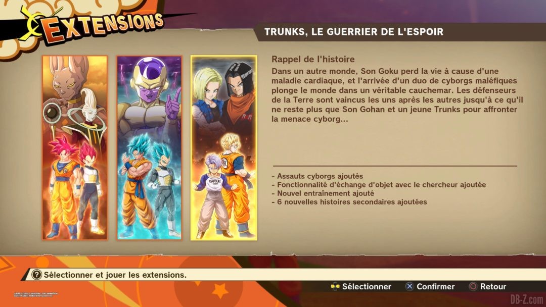 Ecran-accueil-DBZ-Kakarot-DLC-Trunks