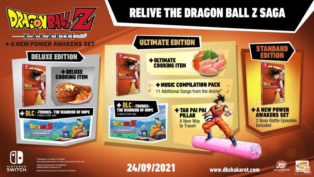 Dragon Ball Z Kakarot Switch Toutes les editions