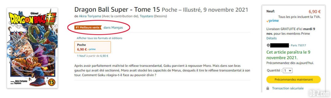 tome 15 dbs n1 ventes