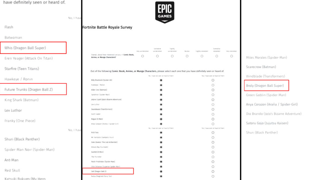 Fortnite sondage dragon ball