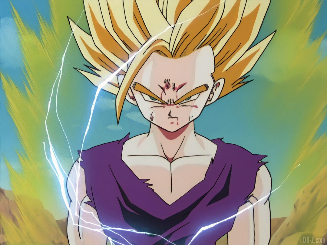 Gohan Super Saiyan 2 devant cell 1