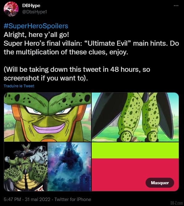 Spoilers Cell DBS Super Hero 1