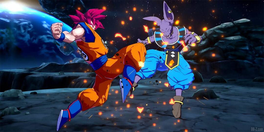 Goku Super Saiyan God vs Beerus FighterZ