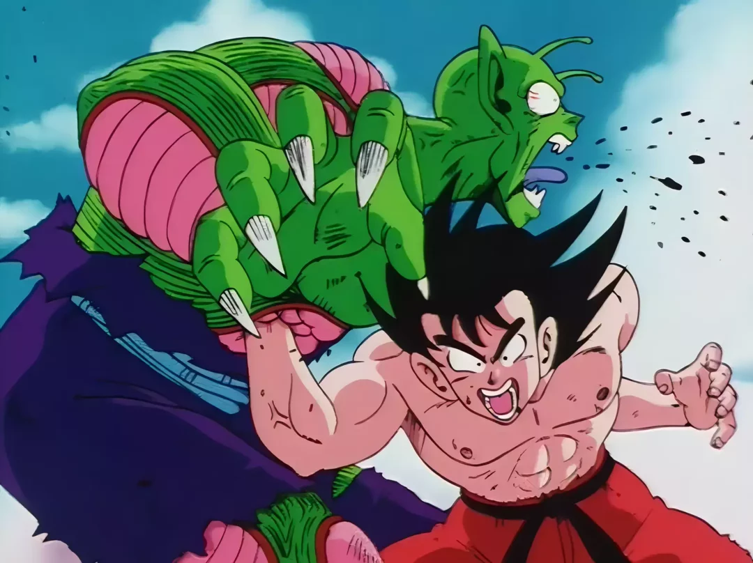 Goku punch Piccolo