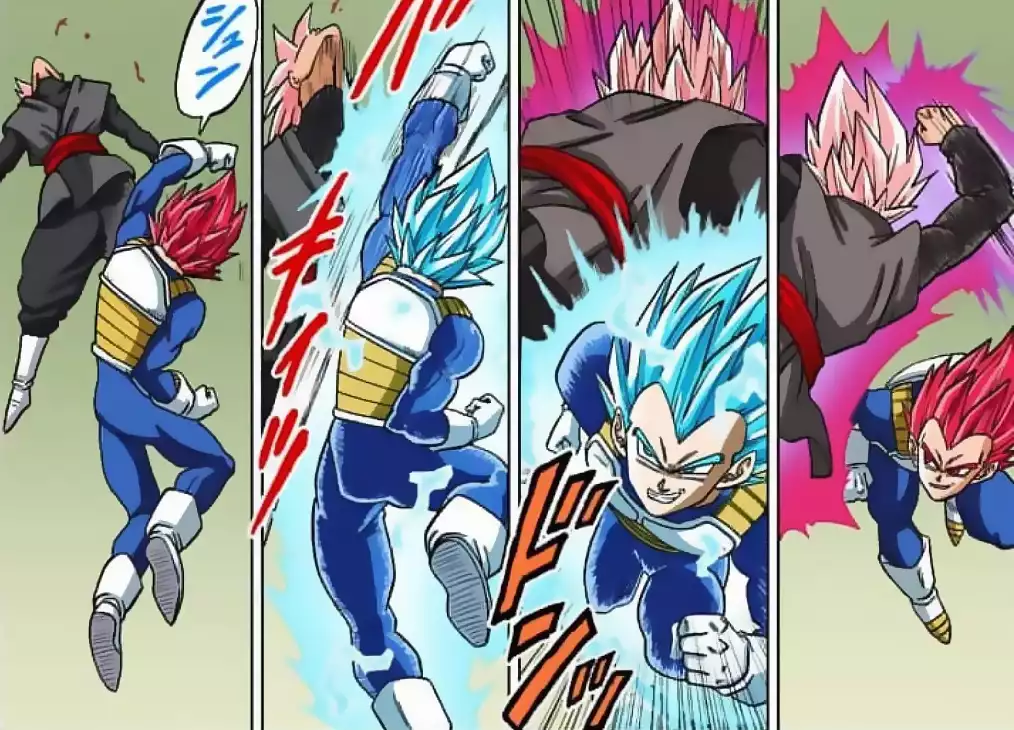 Vegeta Super Saiyan God Blue vs Goku Black Rose