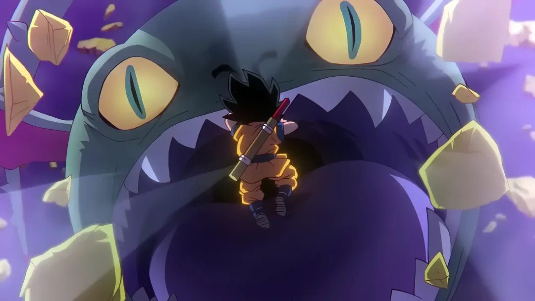Goku et un monstre geant Dragon Ball Daima 1