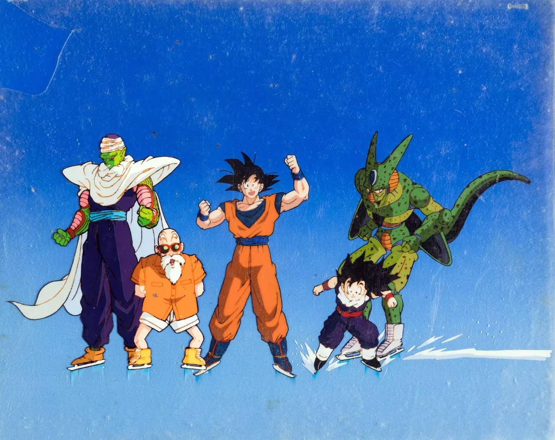 Goku et Cell en patin à glace